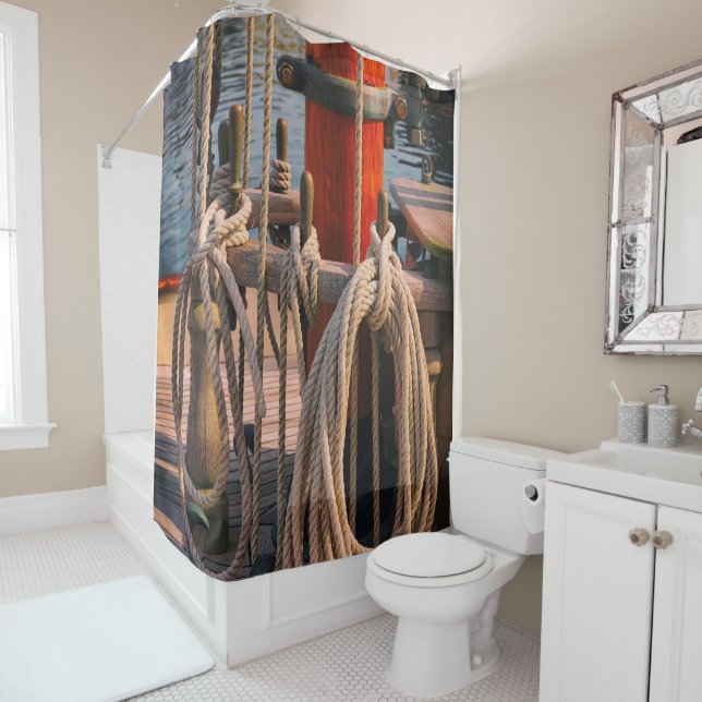 Seasoned Schooner Shower Curtain (In Situ)