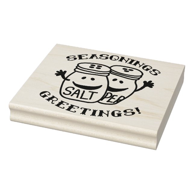 Seasonings Greetings | Salt and Pepper Craft Rubber Stamp (Stamp)