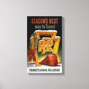 Season's Best Way to Travel Vintage Poster Canvas Print