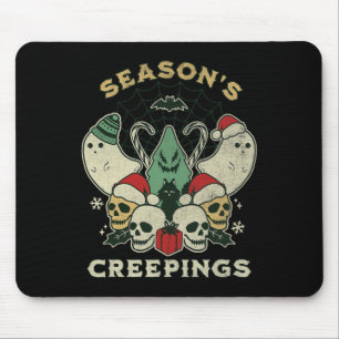 Seasons Creepings Fun Halloween Christmas Graphic  Mouse Pad