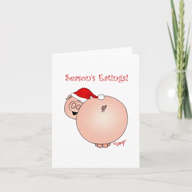 Season's Eatings Pig! Holiday Card (Front)