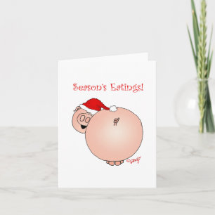 Season's Eatings Pig! Holiday Card