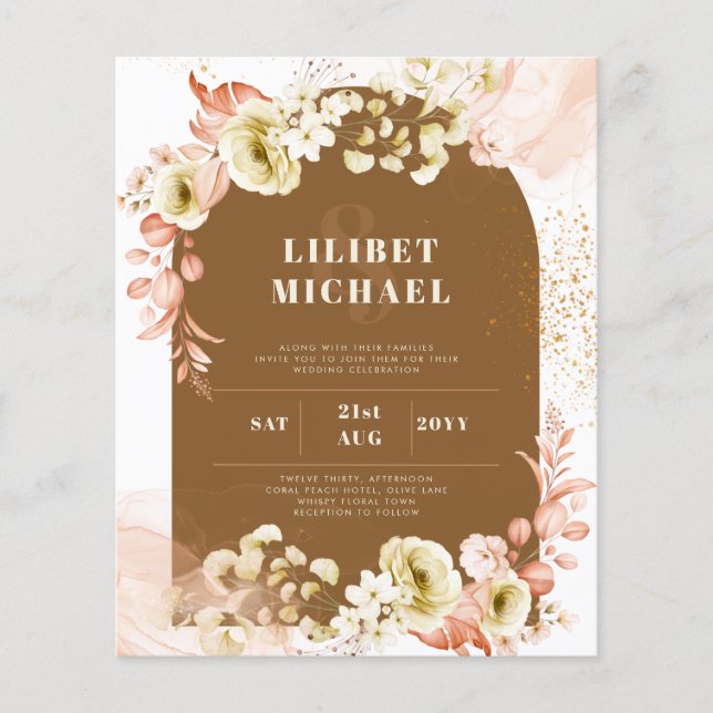 Seasons Fall Earthen Mix Boho Floral Wedding Flyer (Front)