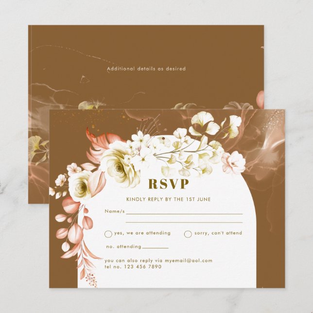 Seasons Fall Earthen Mix Boho Floral Wedding Postcard (Front/Back)