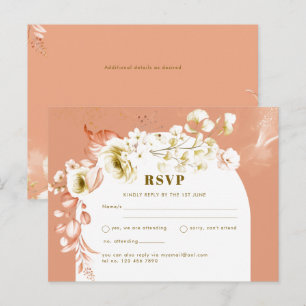Seasons Fall Earthen Mix Boho Floral Wedding RSVP Postcard