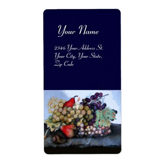 SEASON'S FRUITS 1 - GRAPES AND PEARS blue (Front)