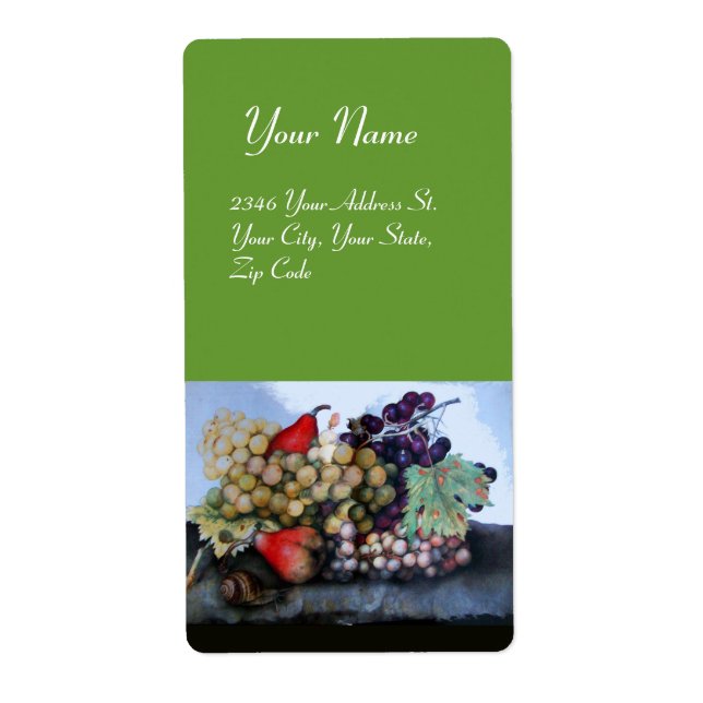 SEASON'S FRUITS 1 - GRAPES AND PEARS green (Front)