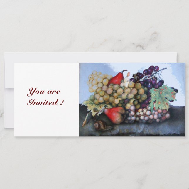 SEASON'S FRUITS 1 - GRAPES AND PEARS INVITATION (Front)