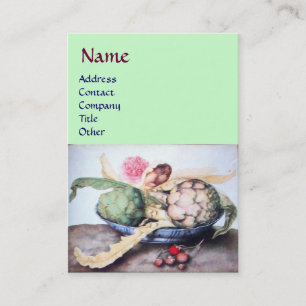 SEASON'S FRUITS 4- ARTICHOKES, ROSE & STRAWBERRIES BUSINESS CARD