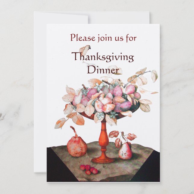 SEASON'S FRUITS 5 Thanksgiving Dinner Party Invitation (Front)