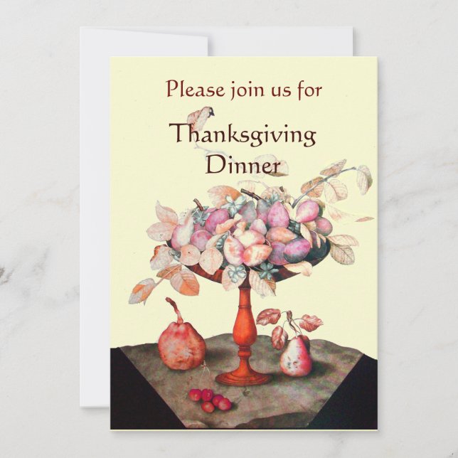 SEASON'S FRUITS 5 Thanksgiving Dinner Party Invitation (Front)