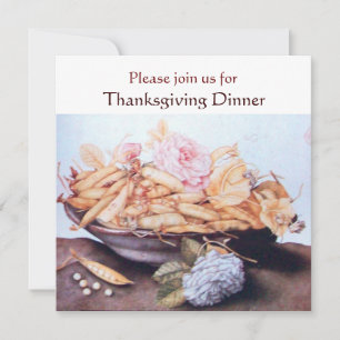 SEASON'S FRUITS 6- BEANS AND ROSES Thanksgiving Invitation