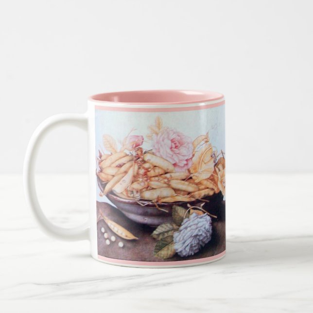 SEASON'S FRUITS 6 - BEANS AND ROSES Two-Tone COFFEE MUG (Left)