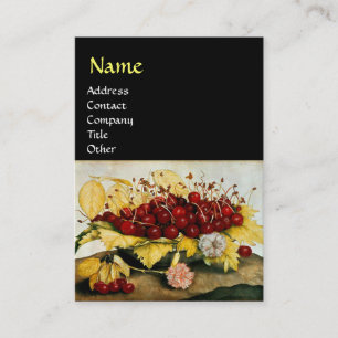 SEASON'S FRUITS / CHERRIES AND CARNATIONS BUSINESS CARD