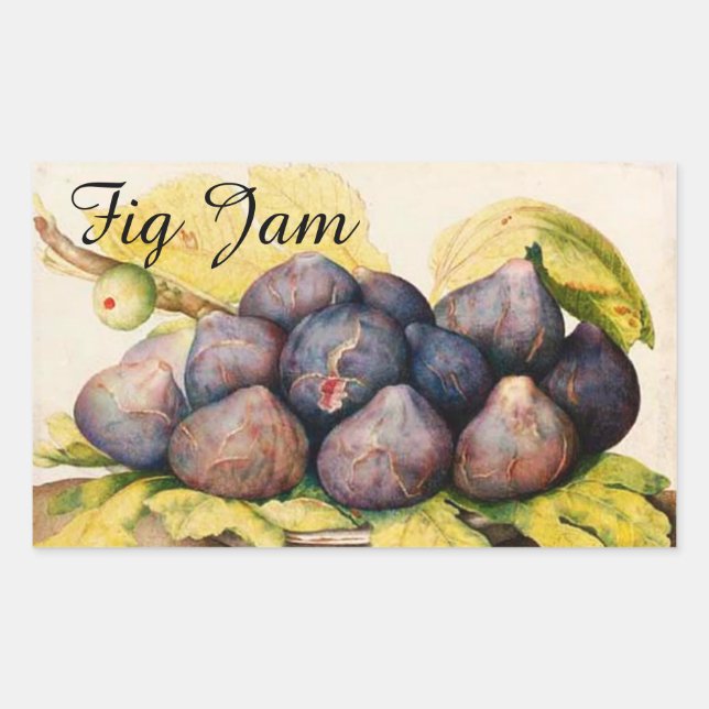 SEASON'S FRUITS / FIGS Preserve Canning Jar Rectangular Sticker (Front)