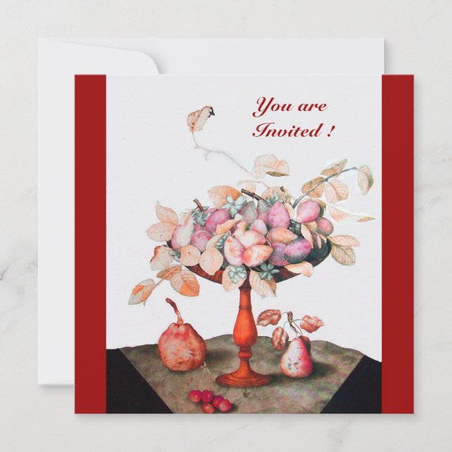 SEASON'S FRUITS  / FLOWERS ,PRUNES, AND LEAVES INVITATION (Front)