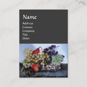 SEASON'S FRUITS /GRAPES AND PEARS STILL LIFE BUSINESS CARD
