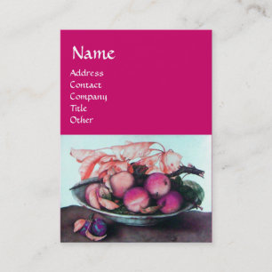 SEASON'S FRUITS Peaches,Prunes and Leaves Business Card