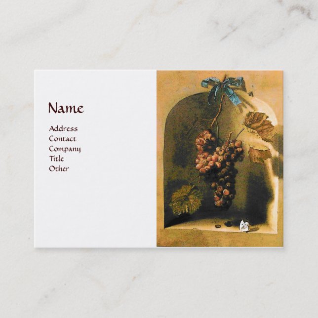 SEASON'S FRUITS -PROSPERITY HANGED GRAPES Rustic Business Card (Front)