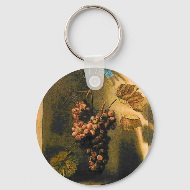 SEASON'S FRUITS -PROSPERITY HANGED GRAPES Rustic Key Ring (Front)