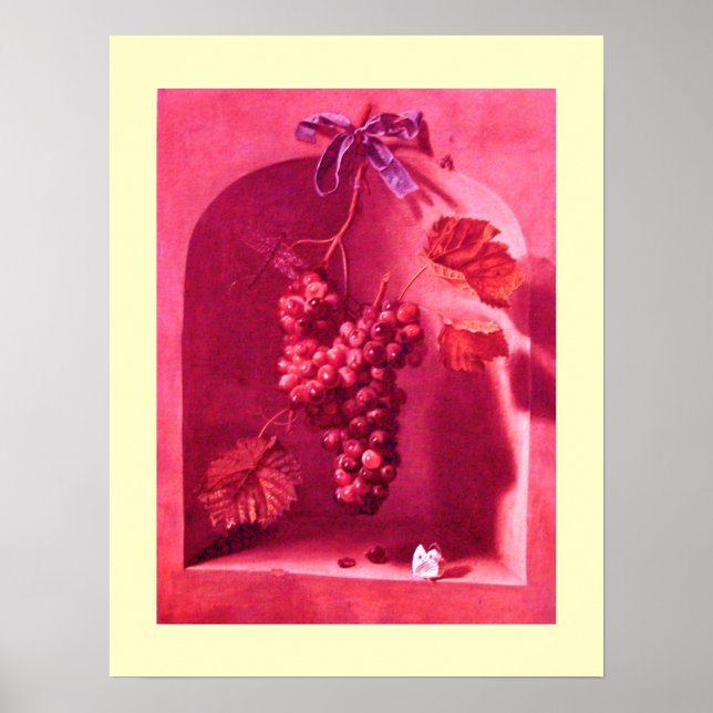SEASON'S FRUITS -PROSPERITY pink antique red cream Poster (Front)