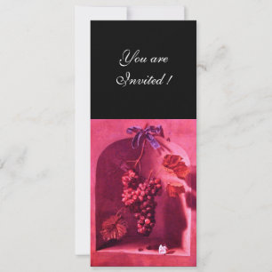 SEASON'S FRUITS - PROSPERITY ,pink red black Invitation
