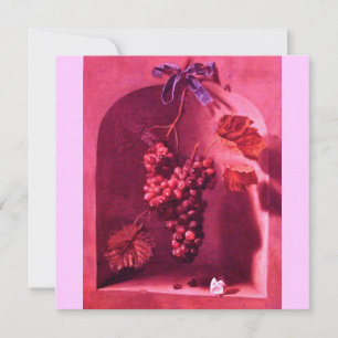 SEASON'S FRUITS - PROSPERITY ,pink red brown Invitation