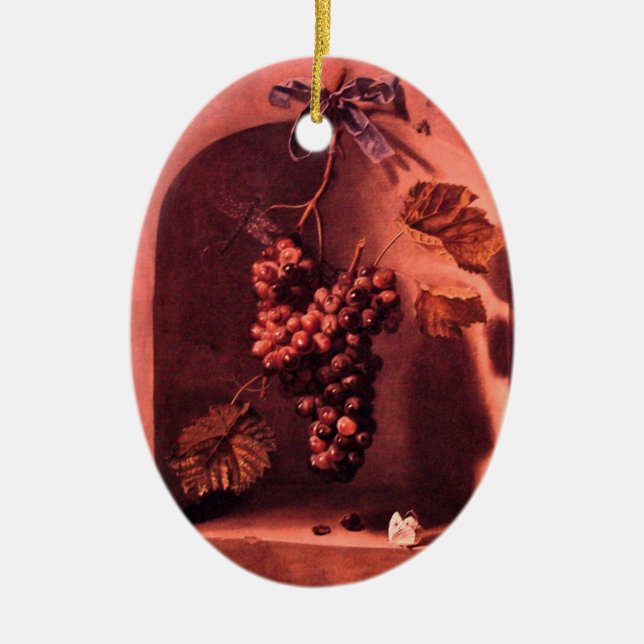 SEASON'S FRUITS -PROSPERITY Pink Red Ruby Ceramic Tree Decoration (Front)