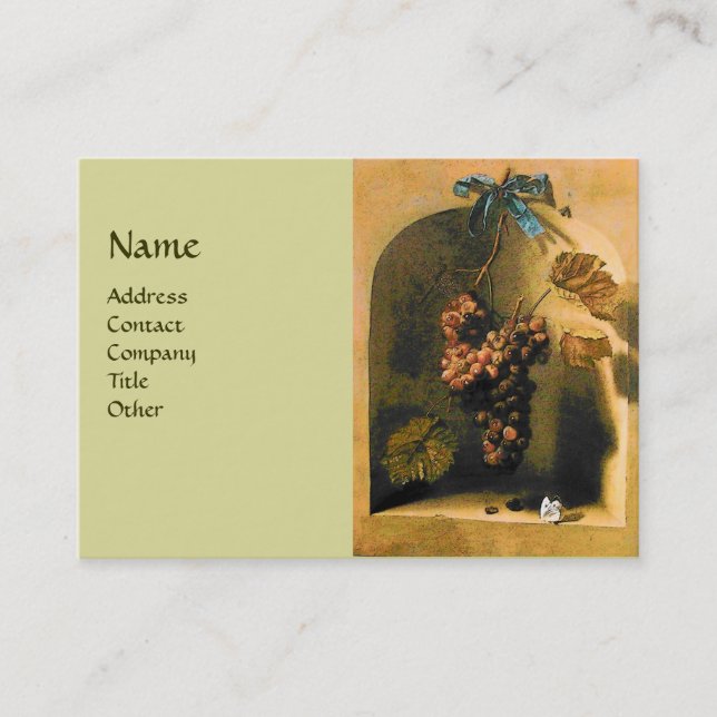 SEASON'S FRUITS - PROSPERITY ,yellow green brown Business Card (Front)