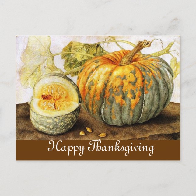 SEASON'S FRUITS / PUMPKINS HOLIDAY POSTCARD (Front)