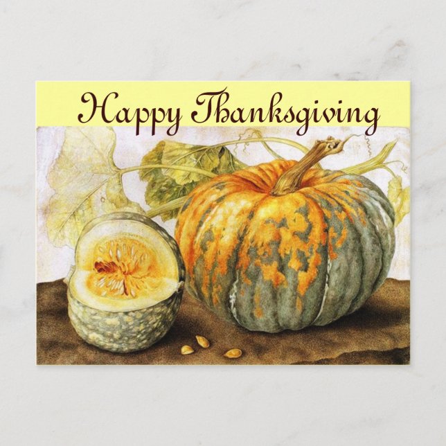 SEASON'S FRUITS / PUMPKINS HOLIDAY POSTCARD (Front)