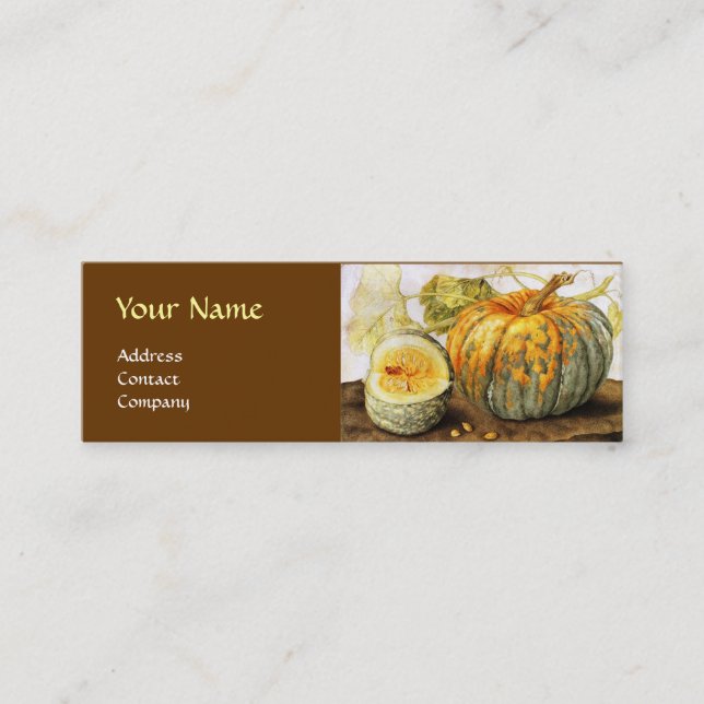 SEASON'S FRUITS / PUMPKINS MONOGRAM MINI BUSINESS CARD (Front)