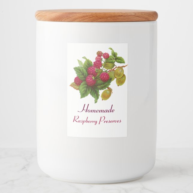 SEASON'S FRUITS / RASPBERRIES Preserves White Food Label (Front)