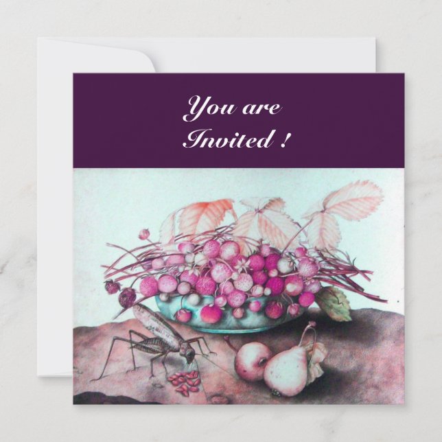 SEASON'S FRUITS / STRAWBERRIES AND PEARS INVITATION (Front)