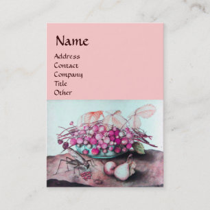 SEASON'S FRUITS /STRAWBERRIES ,PEARS Pink Blue Business Card