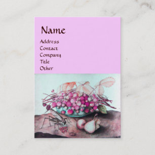 SEASON'S FRUITS /STRAWBERRIES ,PEARS Pink Lilac Business Card