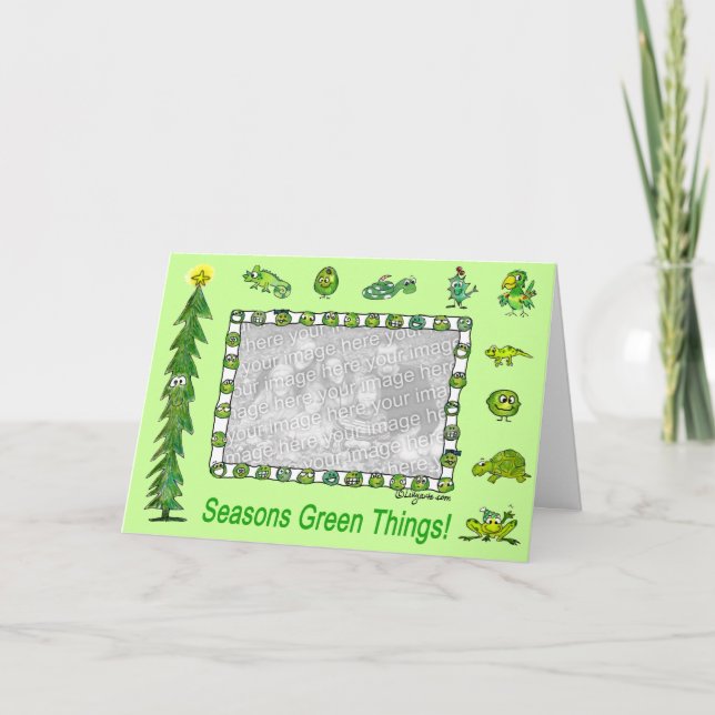 Seasons Green Things Holiday Card (Front)