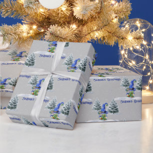 Season's Greeting Christmas Gnome  Wrapping Paper
