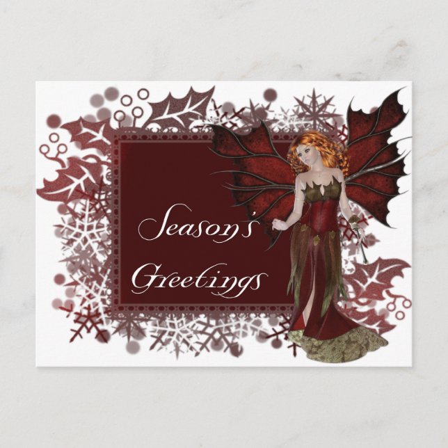 Season's Greeting Dark Fairy Fantasy Postcards (Front)