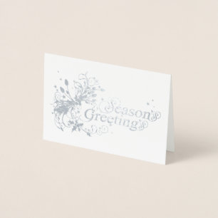 Season's greeting floral graphic art holiday card