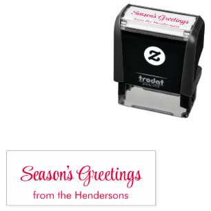 Season's Greeting from the Couple's Name Template Self-inking Stamp