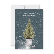 SEASONS GREETING SIMPLE UNDECORATED CHRISTMAS TREE