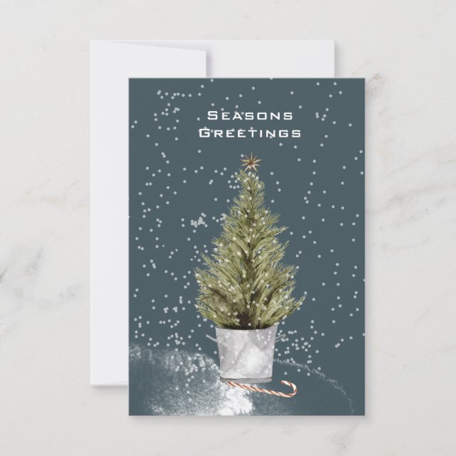 SEASONS GREETING SIMPLE UNDECORATED CHRISTMAS TREE (Front)