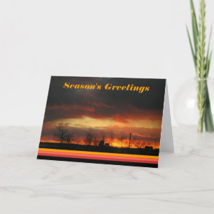 Season's greeting sunset nature arizona landscape holiday card