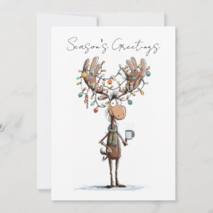 Season's greeting with Moose Holiday Card