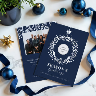  Season's Greeting Wreath Business Logo & Photo