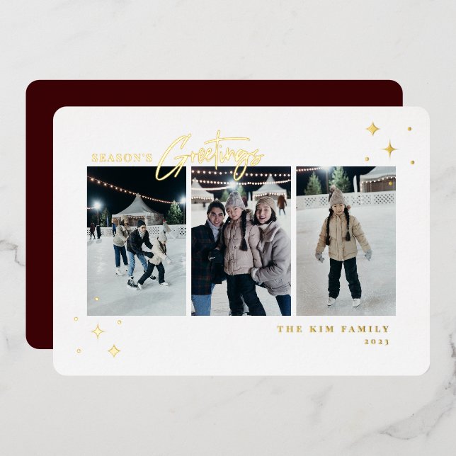 Season's Greetings 3 Photo (Front/Back)