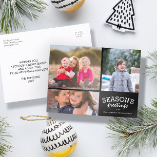 Seasons Greetings 3 Photo Collage Postcard