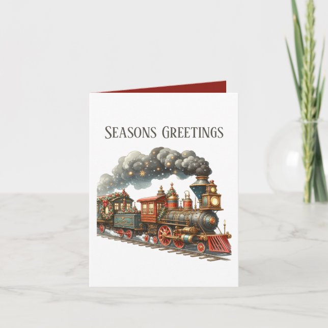 Seasons Greetings add message Holiday Card (Front)