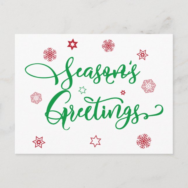 Season's Greetings | Add Your Photo Postcard (Front)